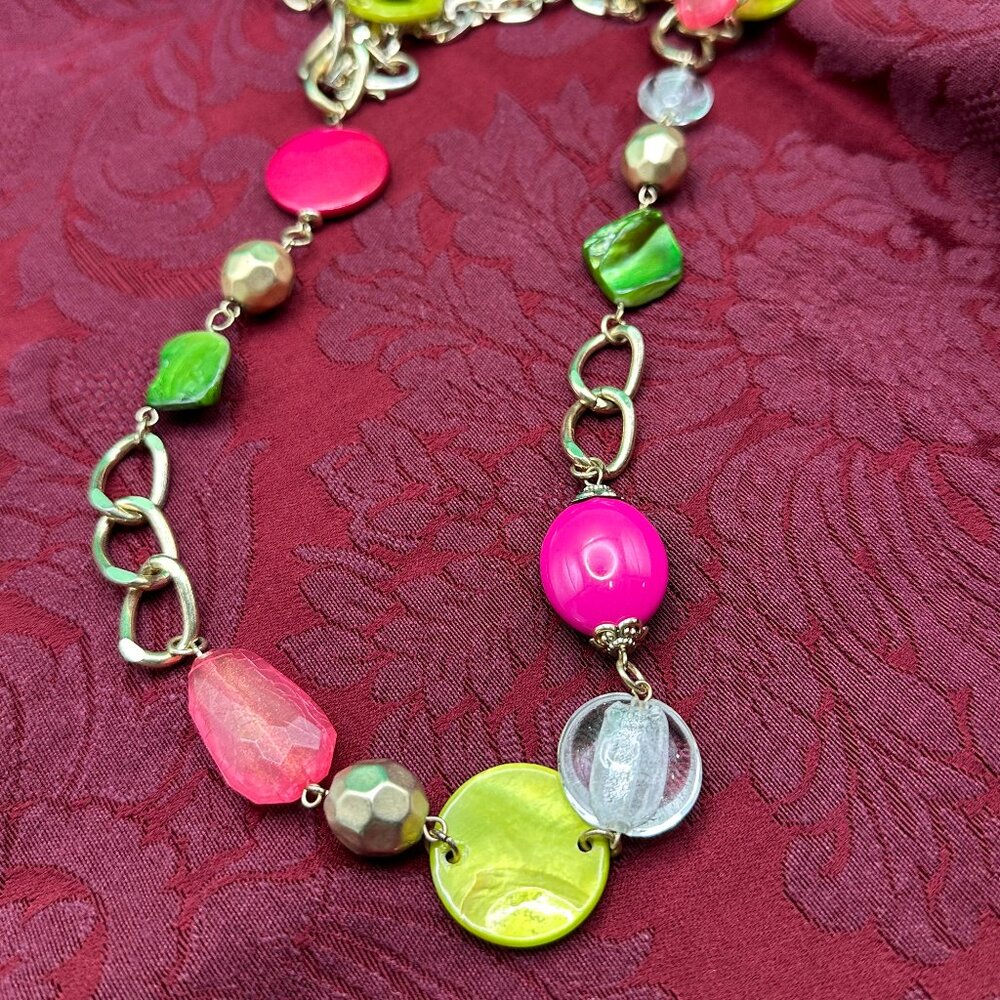 Ruby Rd. Long Colorful Gold-tone Necklace